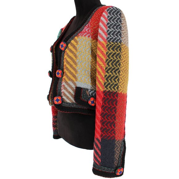 Moschino Couture Multicolor Wool Knit Jacket 10 - Picture 2 of 8